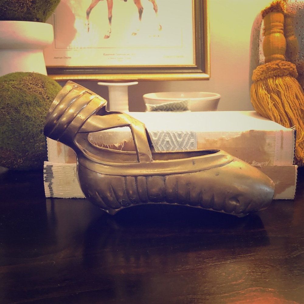 Vintage Brass Ballerina Shoe